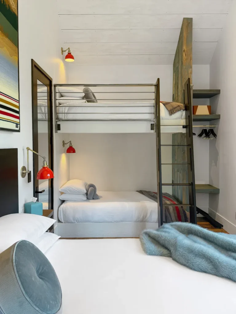 A bedroom in the Curtis wing at Halfmoon Camp