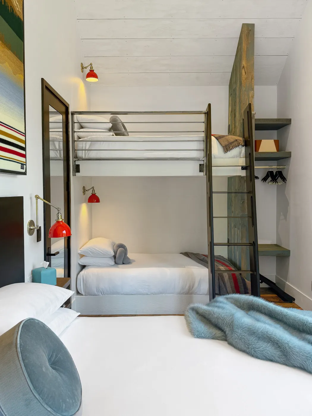 A bedroom in the Curtis wing at Halfmoon Camp