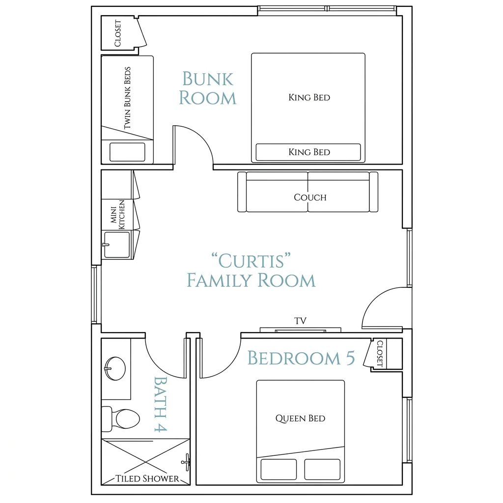 Floor plan of the Hileman wing at Halfmoon Camp