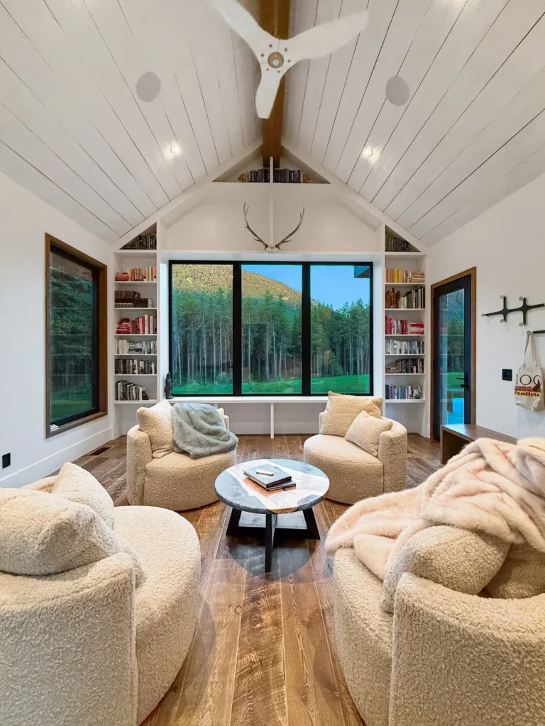 A bedroom in the Winold wing at Halfmoon Camp