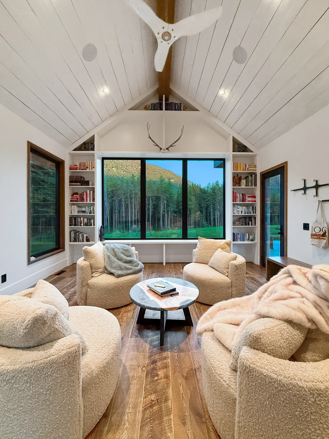 A bedroom in the Winold wing at Halfmoon Camp